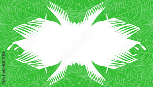 Symmetrical nature design illustration featuring floral patterns from a frontal viewpoint