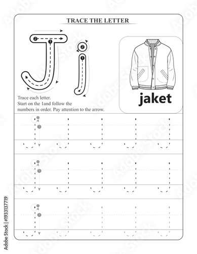 Jaket Theme Handwriting Practice Page