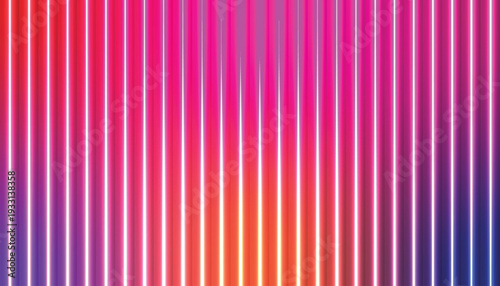 Vertical neon light stripes transitioning from red to orange then to blue