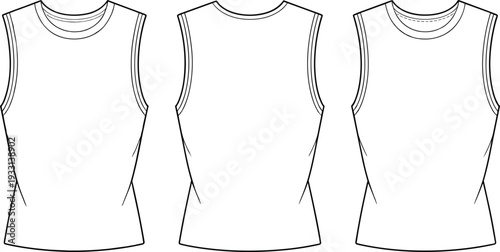 Three Different Sleeve of White Tank Tops with Varying Armhole Styles tank white sleeveless fashion