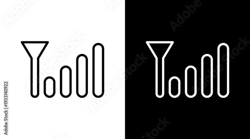 Signal Black White Icon Set Design 