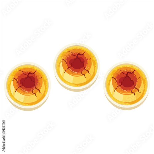 Crème Brûlée art colored dessert illustration