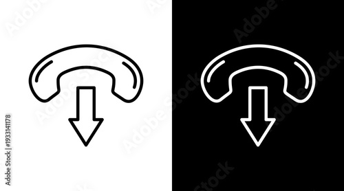 Decline Black White Icon Set Design 