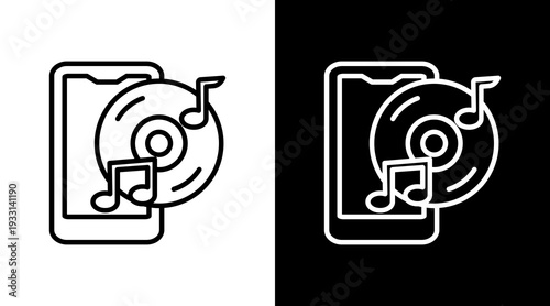 Ringtone Black White Icon Set Design 