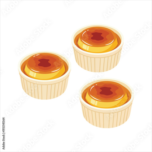 Crème Brûlée art colored dessert illustration