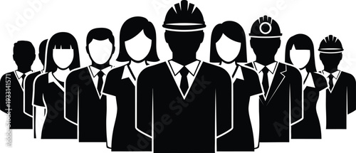 Set of 8 people icons vector, business professionals