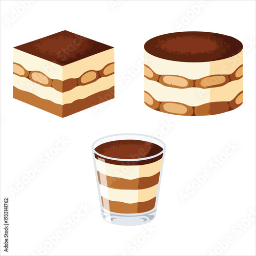 tiramisu dessert illustration art colored
