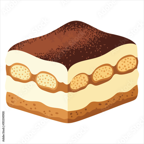 tiramisu dessert illustration art colored