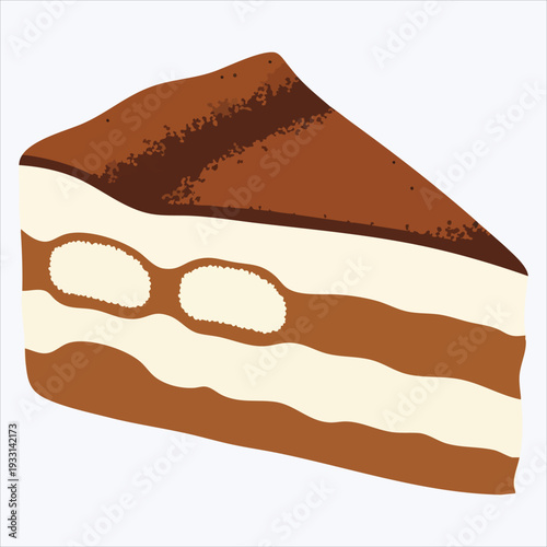 tiramisu dessert illustration art colored