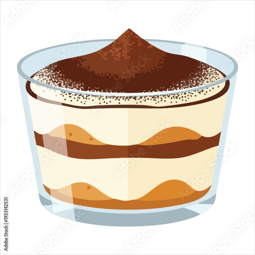 tiramisu dessert illustration art colored
