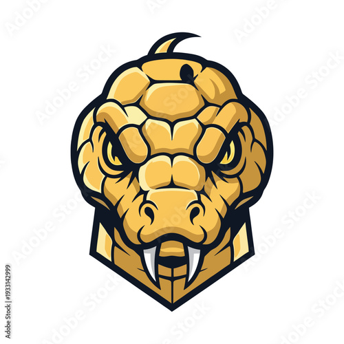 Gold snake mascot esport gaming logo vector.