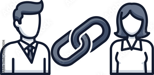 Man and Woman Linked by Chain.