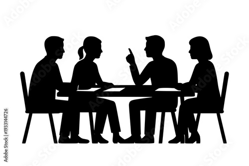 A group of people sitting around a table