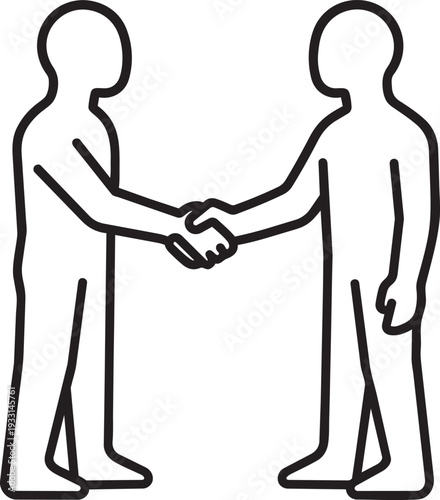 Two people shaking hands outline icon representing political consensus diplomacy agreement and election campaign partnership
