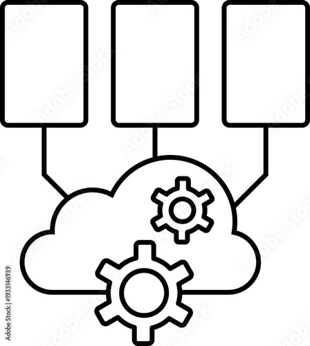 Cloud native development. Cloud computing. Cloud Native Applications Icon Collection Vector, PNG, JPEG