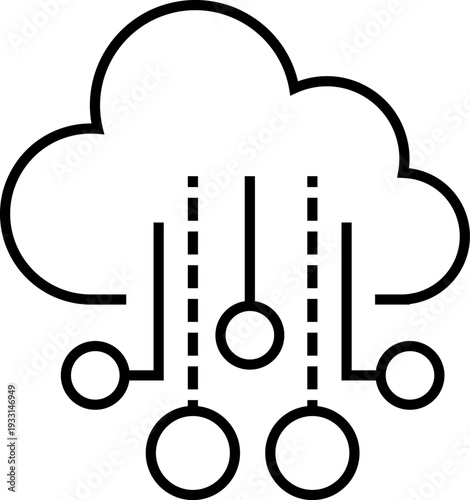 Cloud native development. Cloud computing. Cloud Native Applications Icon Collection Vector, PNG, JPEG