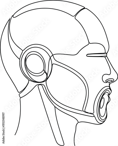 Person wearing a futuristic gas mask for protection and safety measures