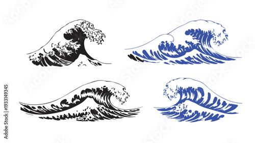 Ocean Waves Illustrations