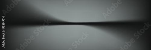 Black studio room. Limbo dark grey spotlight background. Abstract 3d backdrop for product presentation. Minimal wall scene. Showcase  promotion display. Vector stage mockup illustration