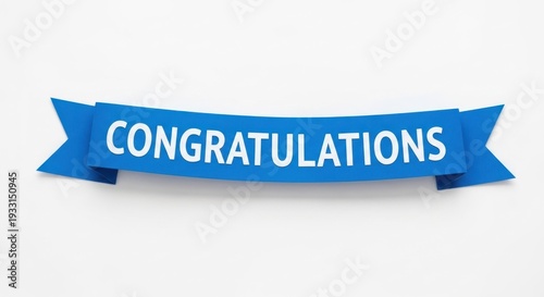 Blue ribbon banner with 