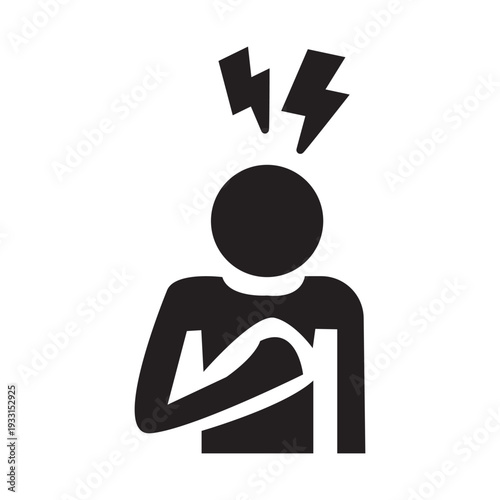 Symptoms Infection icon. representing workplace burnout, fatigue, and lack of productivity.