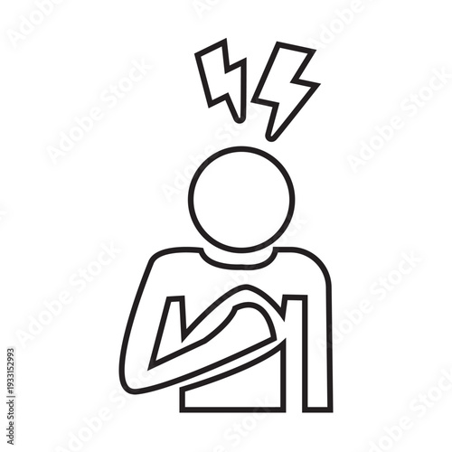 Symptoms Infection icon. representing workplace burnout, fatigue, and lack of productivity.