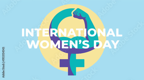 International Women's Day concept with empowered female symbol