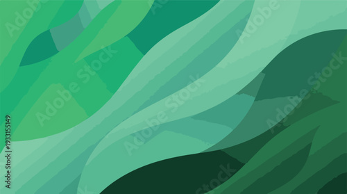 Abstract green wave background with flowing gradients and organic shapes