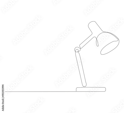 continuous line drawing study lamp, minimalist art vector illustration of back to school concept, back to school illustration