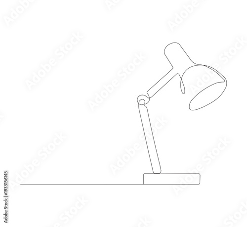 continuous line drawing study lamp, minimalist art vector illustration of back to school concept, back to school illustration