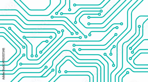 Digital circuit board pattern, abstract technology background in teal