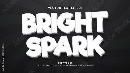 bright spark editable text effect 3d 