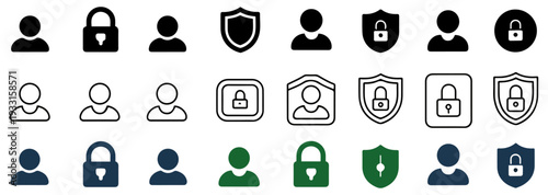 user security privacy protection icon set