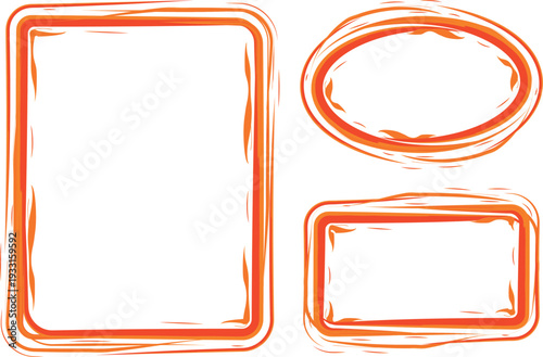 red colorful abstract creative bold outline borders set