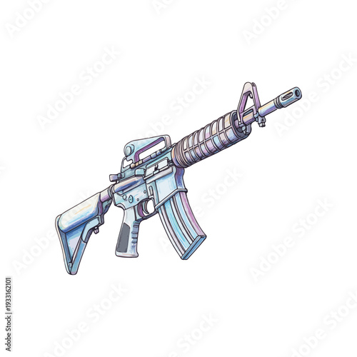 rifle drawn vector illustration