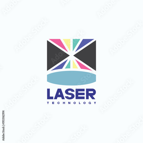 
An illustration consisting of a schematic image of a prism through which light passes. Optics and laser technology