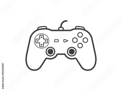 A detailed illustration of a video game controller with various buttons and joysticks Vector