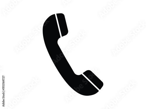 A black and white illustration of a classic telephone receiver Vector