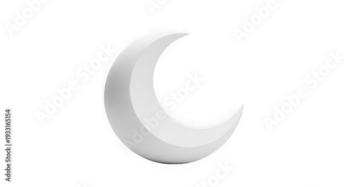 A crescent moon silhouette on a transparent background