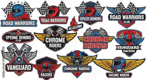 Motorcycle Club Badges and Logos Collection for Road Warriors and Riders.