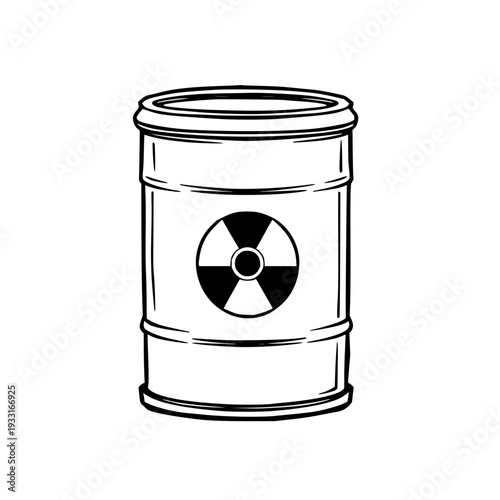 Industrial Radioactive Hazard Waste Barrel Vector Icon - Bold Strokes & Bright Colors for Safety Warnings and Environmental Themes, Isolated on White
