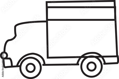 Simple Car Outline Vector Illustration for Kids Coloring Book Page and Preschool Transportation Educational Activities