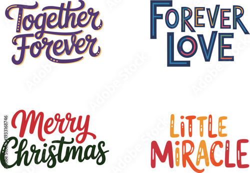 Colorful Typographic Expressions of Love and Joy