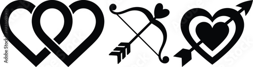 Classic symbols of love and romance intertwined with archery passion