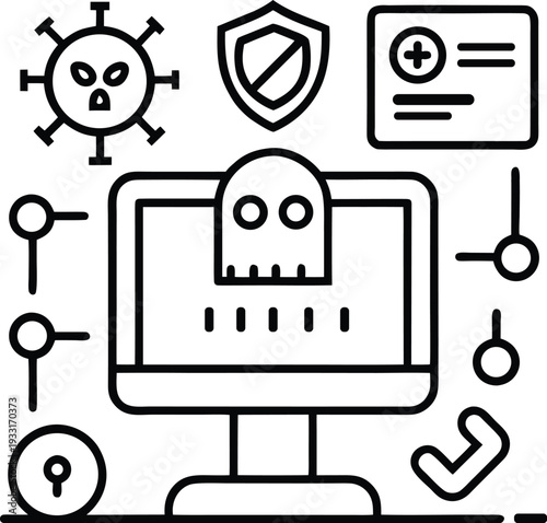 Computer Vulnerability Scan or Malware Detection Concept