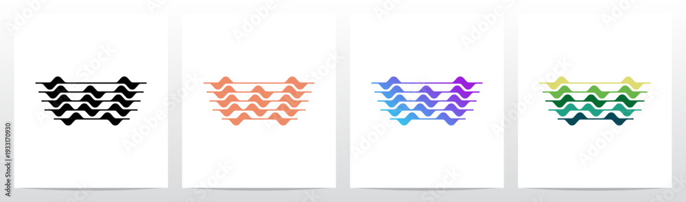 Obraz premium Curves Graph Chart Lines Wavy Abstract Shape Letter Initial Logo Design W