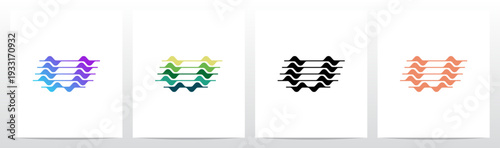 Curves Graph Chart Lines Wavy Abstract Shape Letter Initial Logo Design U