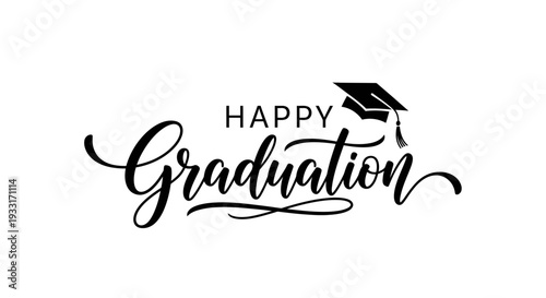 Celebrate your success with this elegant vector illustration featuring a graduation cap and diploma design symbol on a professional business card label