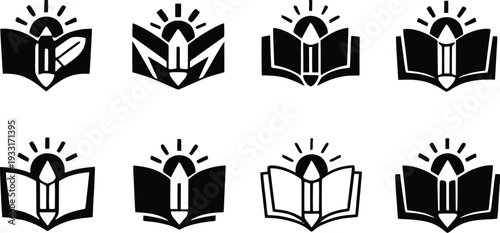 Colour Book Icon Set, Printable coloring worksheet Icon Set, coloring book page icon Set. Vector illustration !	
