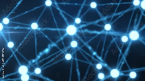 Abstract Network Connection Background with Glowing Dots and Lines.